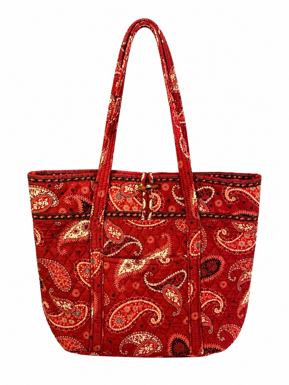 Vera Bradley Retired Red Paisley Quilted Tote Bag